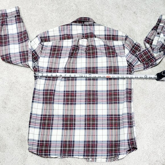 Orvis Plaid Button Down Shirt Men M Red Classic Collection Stretch Madras Cowboy - Picture 6 of 9